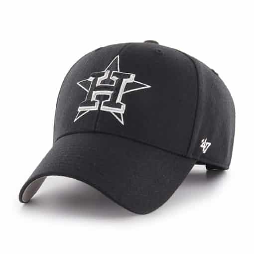 Houston Astros 47 Brand Black White MVP Adjustable Hat