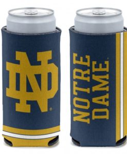 Notre Dame Fighting Irish 12 oz Blue Slim Can Koozie Holder