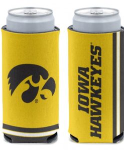 Iowa Hawkeyes 12 oz Yellow Slim Can Koozie Holder