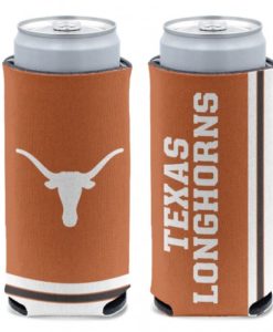 Texas Longhorns 12 oz Brown Slim Can Koozie Holder