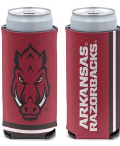 Arkansas Razorbacks 12 oz Red Slim Can Koozie Holder