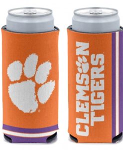 Clemson Tigers 12 oz Orange Slim Can Koozie Holder