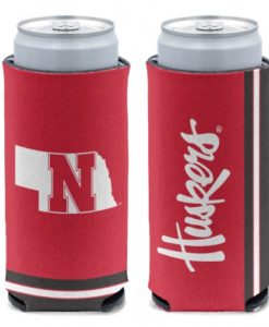 Nebraska Cornhuskers 12 oz Red Slim Can Koozie Holder