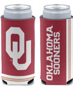 Oklahoma Sooners 12 oz Red Slim Can Koozie Holder