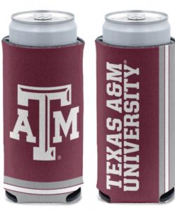 Texas A&M Aggies 12 oz Maroon Slim Can Koozie Holder