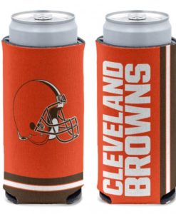 Cleveland Browns 12 oz Orange Slim Can Koozie Holder