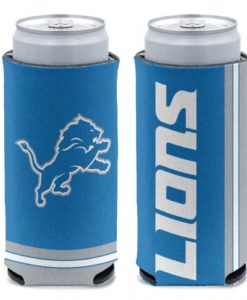 Detroit Lions 12 oz Blue Slim Can Koozie Holder