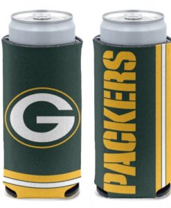 Green Bay Packers 12 oz Green Slim Can Koozie Holder