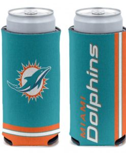 Miami Dolphins 12 oz Aqua Slim Can Koozie Holder