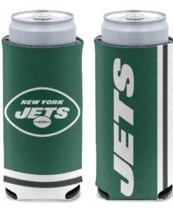 New York Jets 12 oz Green Slim Can Koozie Holder