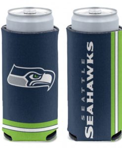 Seattle Seahawks 12 oz Blue Slim Can Koozie Holder