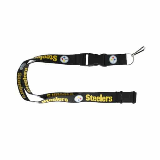 Pittsburgh Steelers Black Breakaway Lanyard with Key Ring