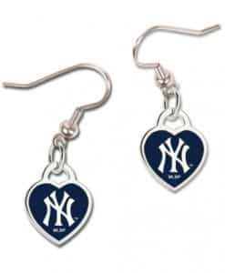 New York Yankees 3D Heart Dangle Earrings