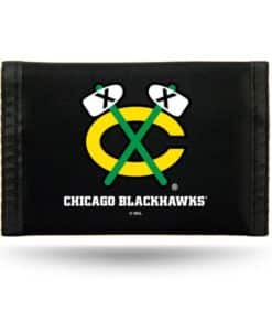 Chicago Blackhawks Black Nylon Trifold Wallet