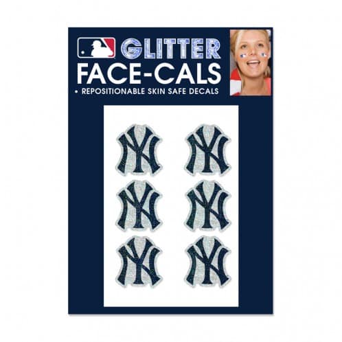 New York Yankees 6 Pack Glitter Tattoos