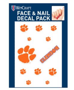 Clemson Tigers Face & Fingernail Tattoos