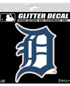 Detroit Tigers 6"x6" Navy Glitter Decal