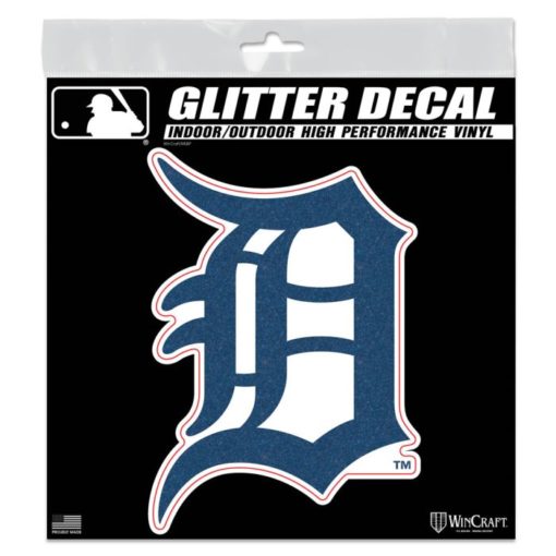 Detroit Tigers 6"x6" Navy Glitter Decal