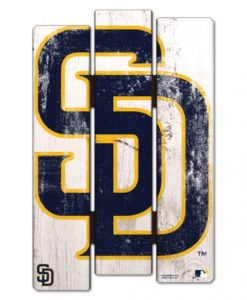 San Diego Padres Blue Gold Wood Fence Sign