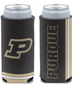 Purdue Boilermakers 12 oz Black Slim Can Koozie Holder