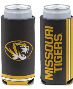 Missouri Tigers 12 oz Black Slim Can Koozie Holder