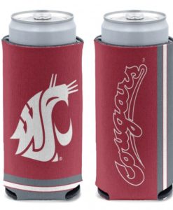 Washington State Cougars 12 oz Maroon Slim Can Koozie Holder