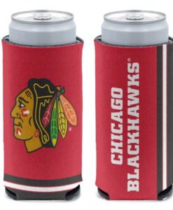 Chicago Blackhawks 12 oz Red Slim Can Koozie Holder