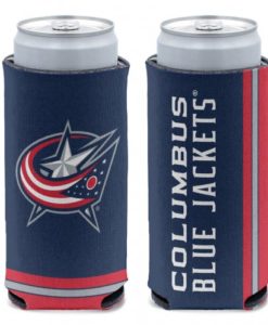 Columbus Blue Jackets 12 oz Navy Red Slim Can Koozie Holder