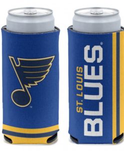 St Louis Blues 12 oz Blue Slim Can Koozie Holder