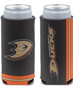 Anaheim Ducks 12 oz Black Slim Can Koozie Holder