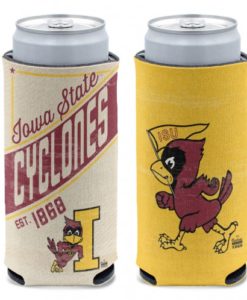 Iowa State Cyclones 12 oz Vintage Yellow Slim Can Koozie Holder