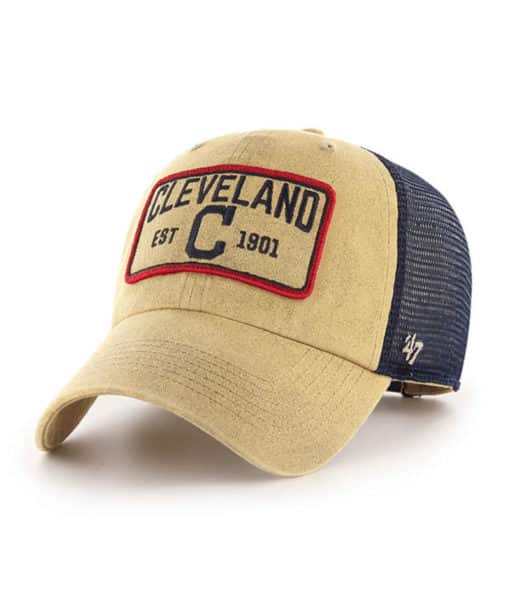 Cleveland Indians 47 Brand Gaudet Khaki Clean Up Mesh Snapback Hat
