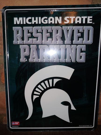 Michigan State Spartans Metal Parking Sign