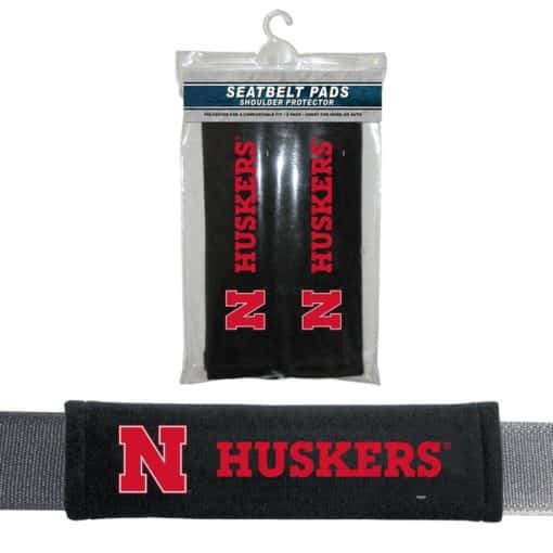 Nebraska Cornhuskers Velour Seat Belt Pads