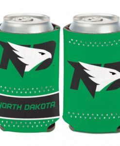 North Dakota Fighting Hawks 12 oz Green Bling Can Koozie Holder