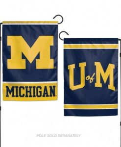 Michigan Wolverines Flag 12x18 Garden Style 2 Sided