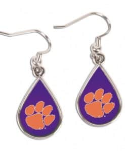 Clemson Tigers Earrings Tear Drop Style