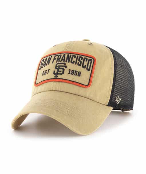 San Francisco Giants 47 Brand Gaudet Khaki Clean Up Mesh Snapback Hat
