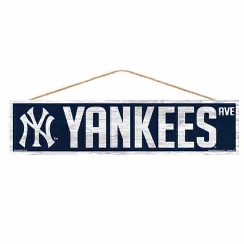 New York Yankees Avenue Navy 4" x 17" Wood Sign with Rope
