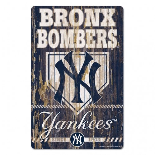 New York Yankees Bronx Bombers 11" x 17" Wood Sign