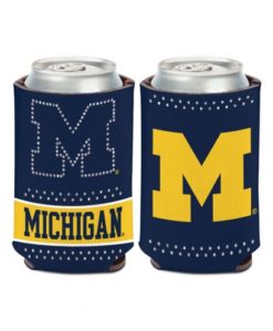 Michigan Wolverines 12 oz Navy Bling Can Koozie Holder