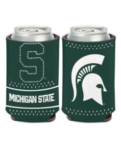 Michigan State Spartans 12 oz Green Bling Can Koozie Holder