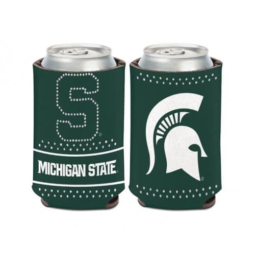 Michigan State Spartans 12 oz Green Bling Can Koozie Holder