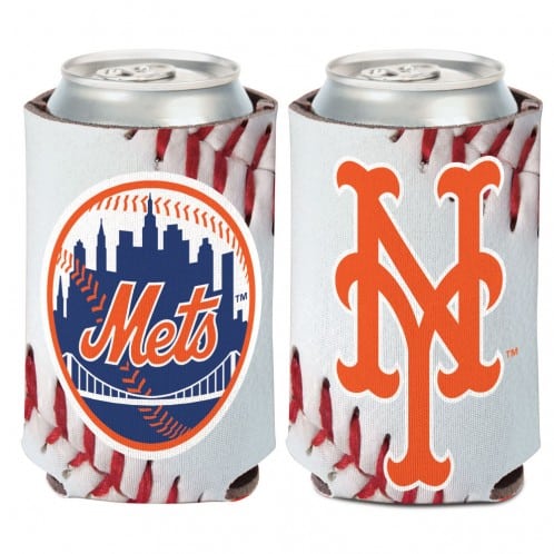 New York Mets 12 oz White Red Ball Design Can Koozie Holder