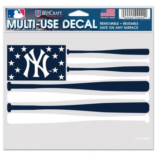 New York Yankees 5"x6" Navy Baseball Bats Flag Multi-Use Decal
