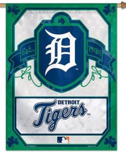 Detroit Tigers Green Irish 27" x 37" Vertical Flag