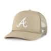 Atlanta Braves 47 Brand Foam Front Khaki Trucker Mesh Snapback Hat