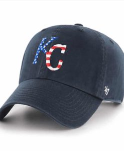 Kansas City Royals Red White & Blue 47 Brand Navy Clean Up Adjustable Hat