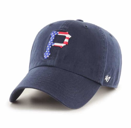 Pittsburgh Pirates Red White & Blue 47 Brand Navy Clean Up Adjustable Hat