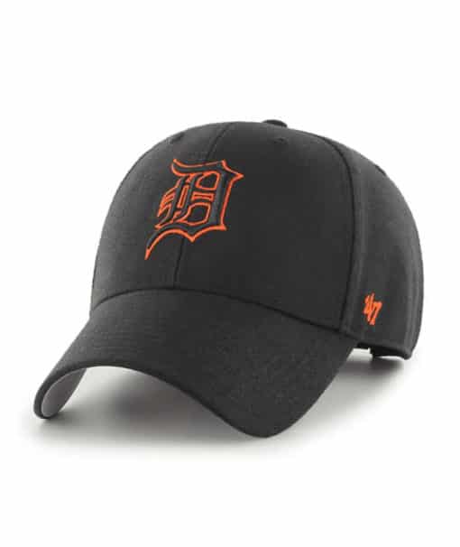 Detroit Tigers 47 Brand Black Orange MVP Adjustable Hat